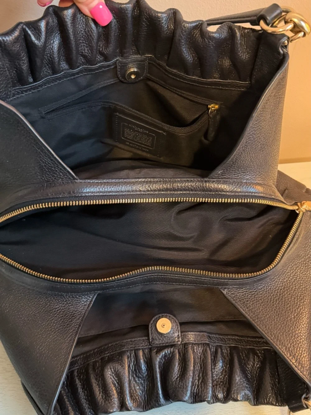 Coach Maya Black Leather Shoulder Bag EUC C1454